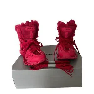 Balenciaga Shoes Balenciaga Mens Red Fur Lined Track Hime